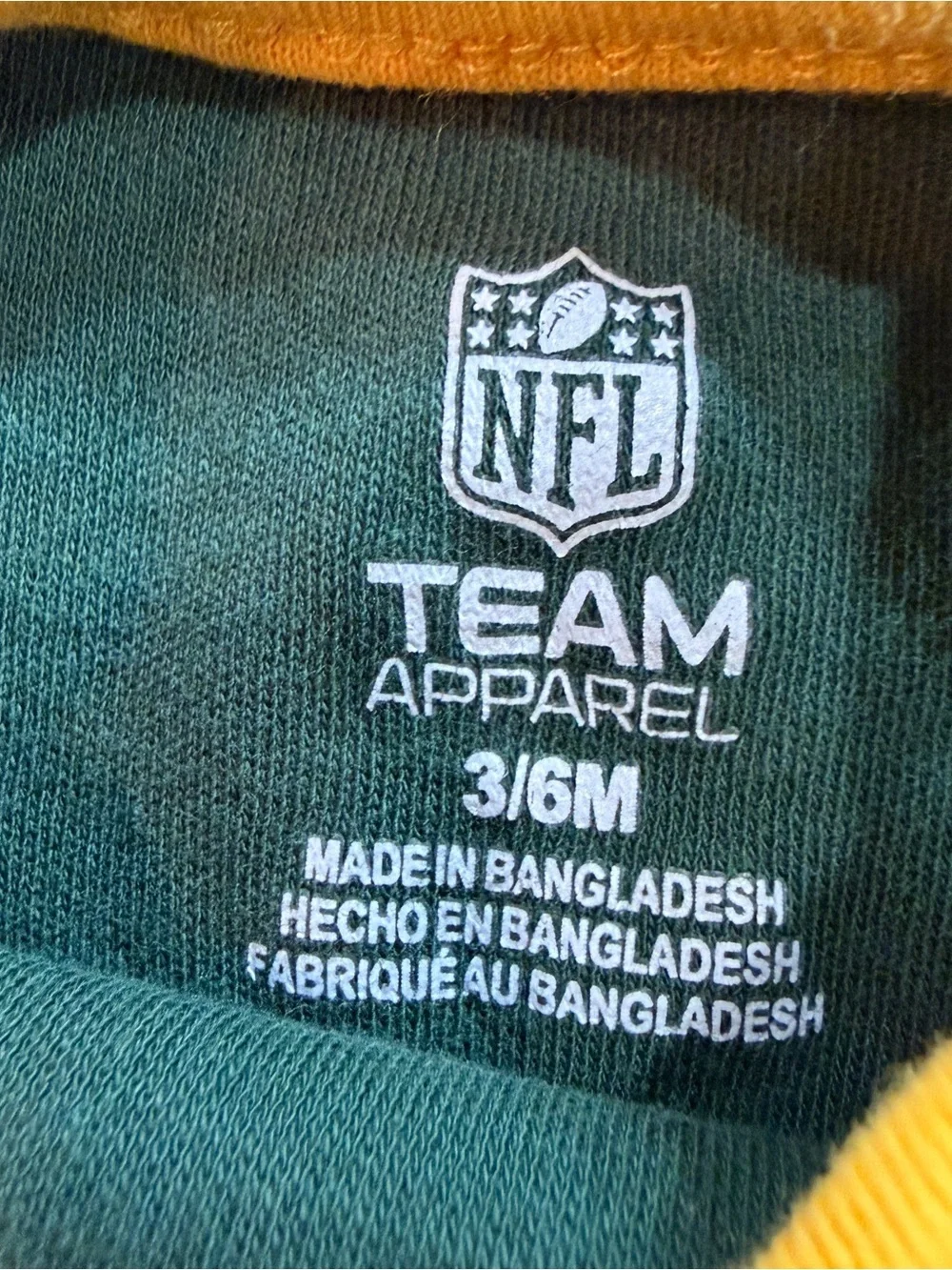NFL Football Greenbay Packer Snap Onesie. Sz 3/6M